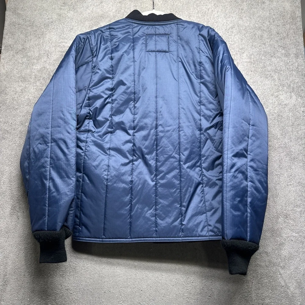 RefrigiWear Blue‎ Quilted Insulated Workwear Bomber Jacket Men's Medium Nylon